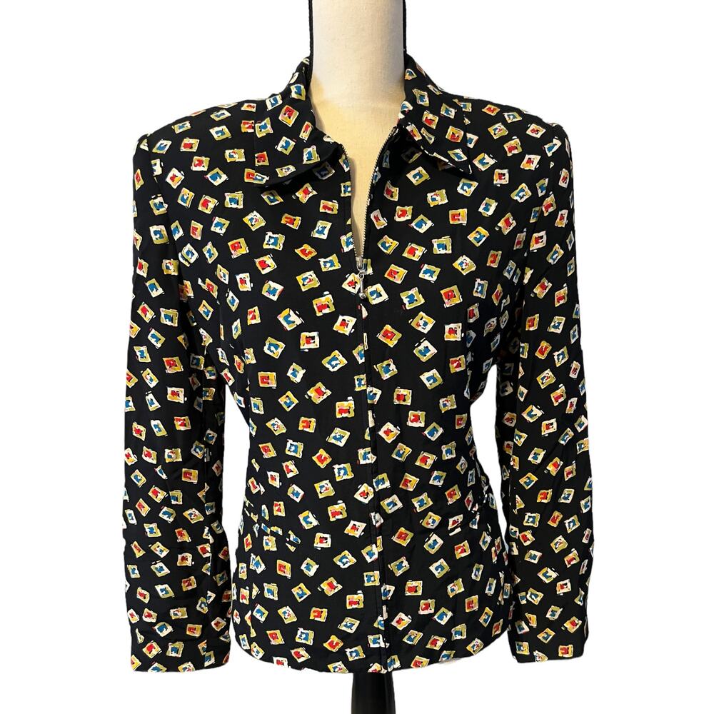 Vintage Cross Country Fashions Multicolor Jeweled Blazer Jacket Size 14